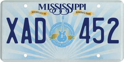 MS license plate XAD452