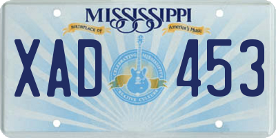 MS license plate XAD453