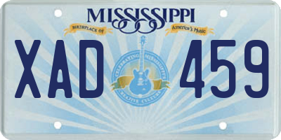 MS license plate XAD459