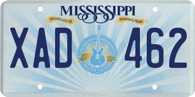 MS license plate XAD462