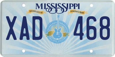 MS license plate XAD468