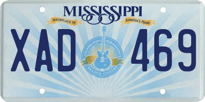 MS license plate XAD469