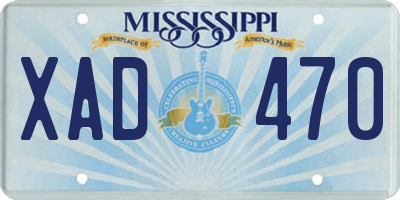 MS license plate XAD470