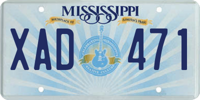 MS license plate XAD471