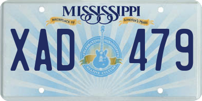 MS license plate XAD479