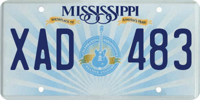 MS license plate XAD483