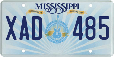 MS license plate XAD485