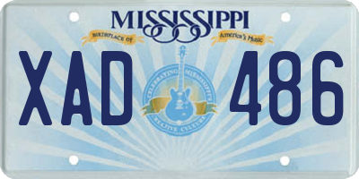 MS license plate XAD486