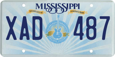MS license plate XAD487