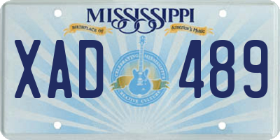 MS license plate XAD489