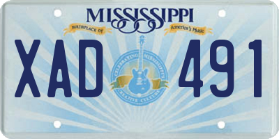 MS license plate XAD491
