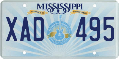 MS license plate XAD495