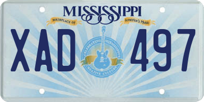 MS license plate XAD497