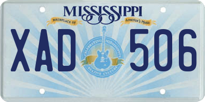 MS license plate XAD506