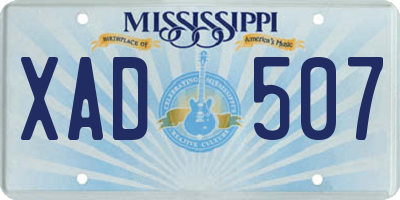 MS license plate XAD507