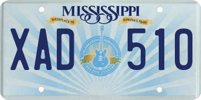 MS license plate XAD510