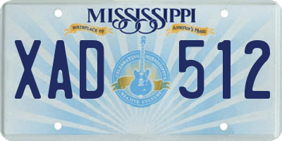 MS license plate XAD512