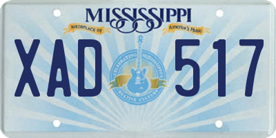 MS license plate XAD517