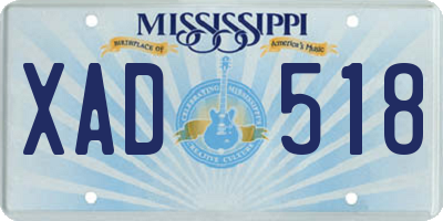 MS license plate XAD518