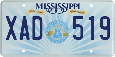 MS license plate XAD519
