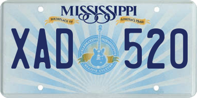 MS license plate XAD520