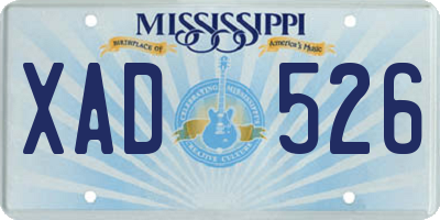 MS license plate XAD526