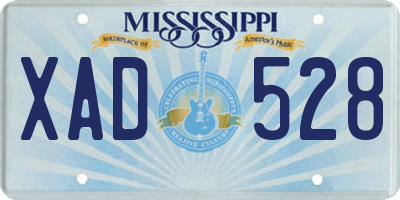 MS license plate XAD528