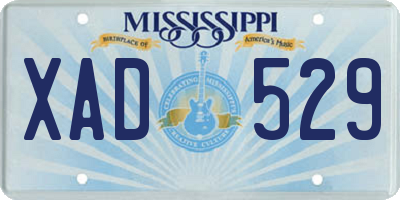 MS license plate XAD529