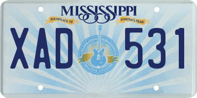 MS license plate XAD531