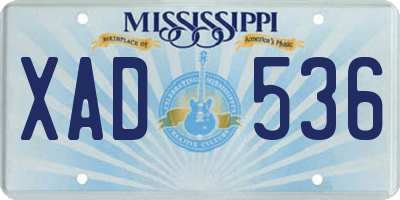 MS license plate XAD536