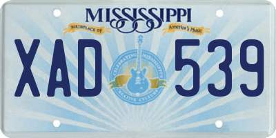 MS license plate XAD539