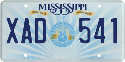 MS license plate XAD541