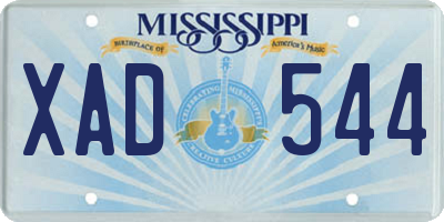 MS license plate XAD544