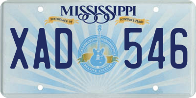 MS license plate XAD546