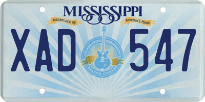 MS license plate XAD547