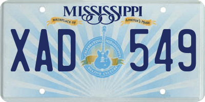 MS license plate XAD549