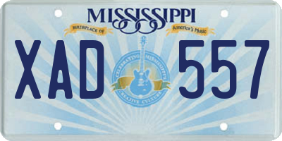 MS license plate XAD557