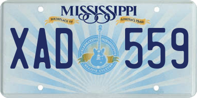MS license plate XAD559