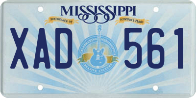 MS license plate XAD561