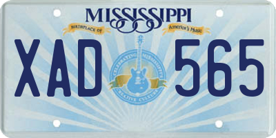 MS license plate XAD565