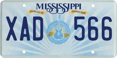 MS license plate XAD566