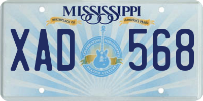 MS license plate XAD568