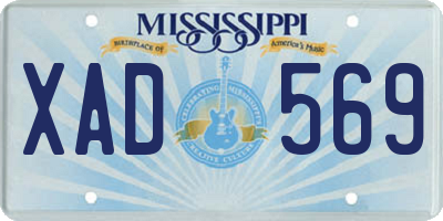 MS license plate XAD569