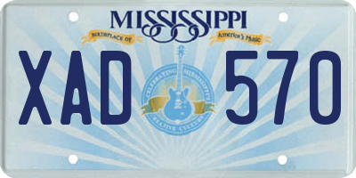 MS license plate XAD570