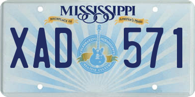 MS license plate XAD571