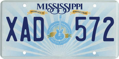 MS license plate XAD572