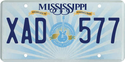 MS license plate XAD577