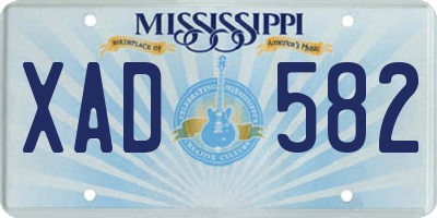 MS license plate XAD582