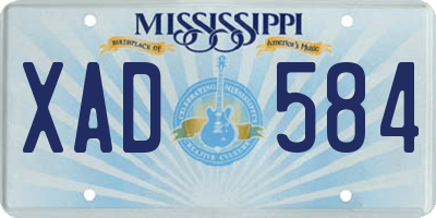 MS license plate XAD584
