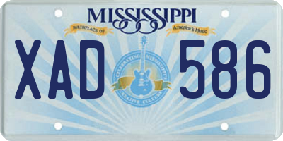 MS license plate XAD586